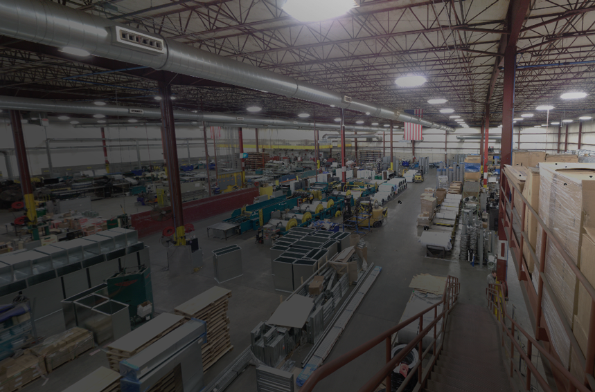 3D laser scan of a sheet metal and fabrication warehouse taken with a Faro 3D scanner