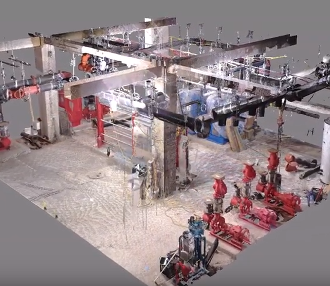 3D laser scan of a mechanical room