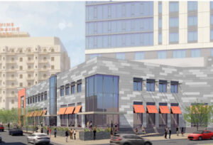 Front view rendering of the 1300 Fairmount Avenue building in Philadelphia, PA.