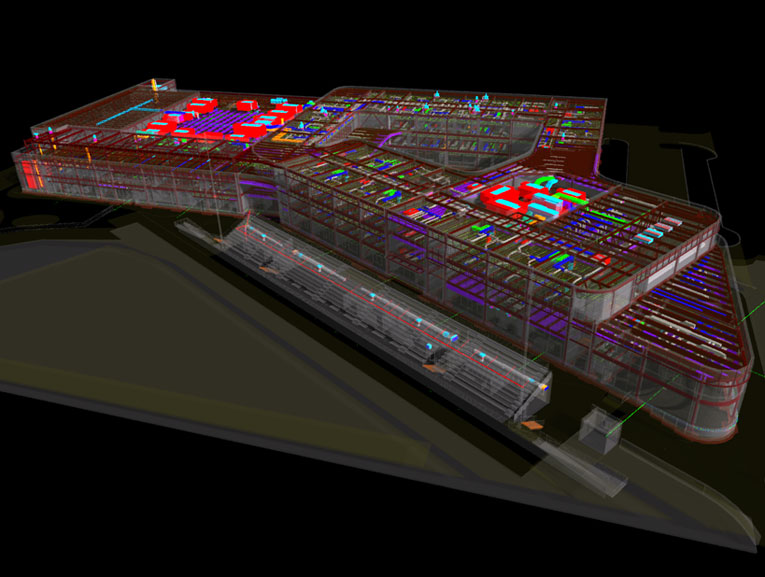 Colorful BIM model of multipurpose facility