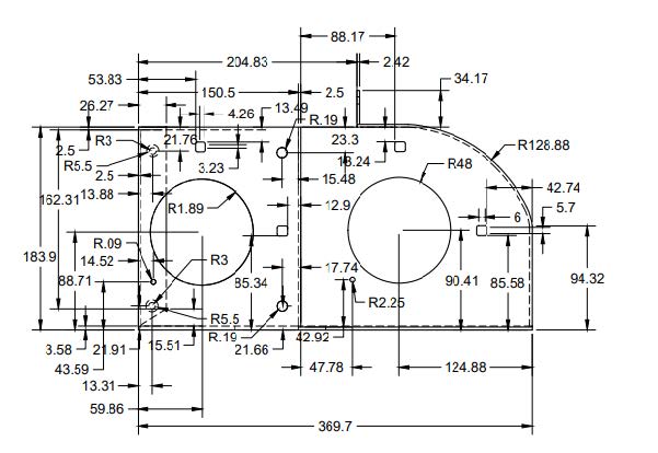 Dimensioned automotive part on paper