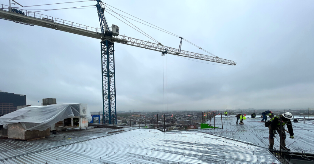 Topping out of 55 Union Street in Newark, New Jersey