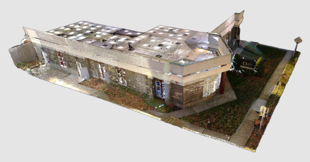 Laser scanning used to generate as-builts in construction.
